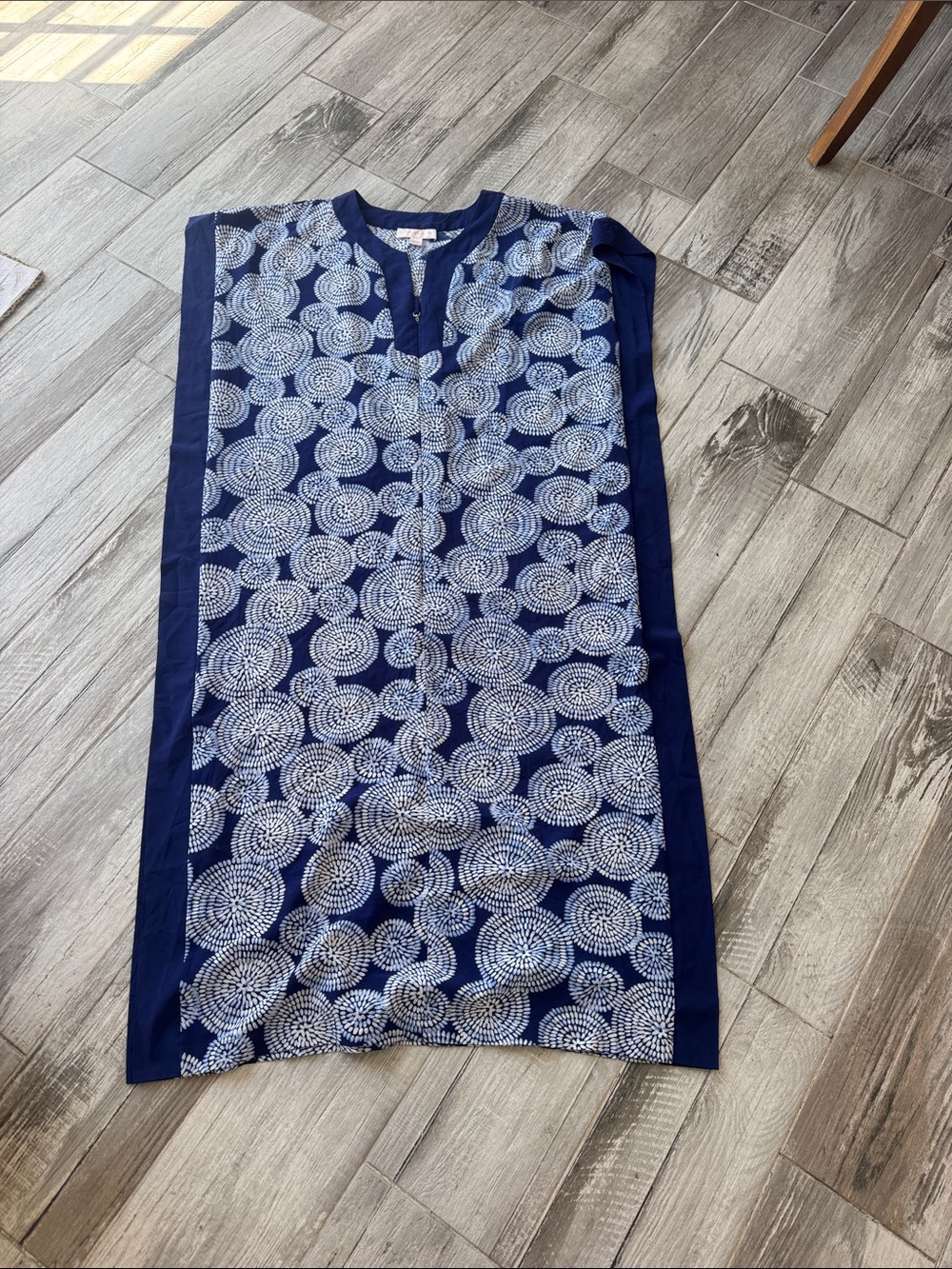 Oscar de la Renta Women’s Navy Blue Patterned Tunic Dress